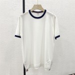 Spring and summer new tb short-sleeved T-shirt female students all-match loose and thin fashion hit color round neck top